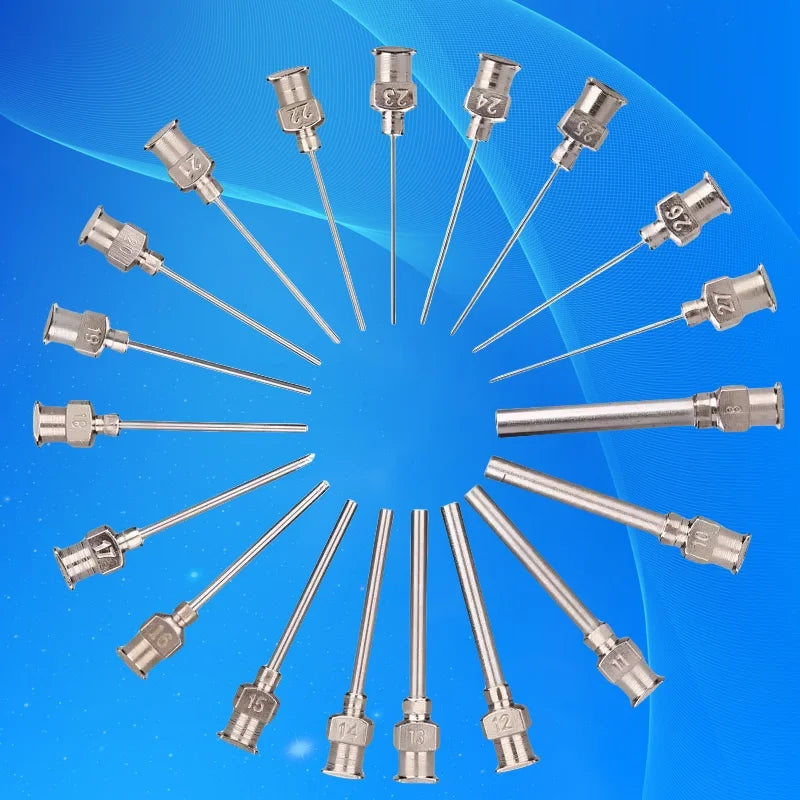 ‌12Pcs 22G Stainless Steel Needles 25mm | Multi-Size Dispensing Tips for Nail Art/Model Glue/Cosmetic DIY (Industrial Precision)