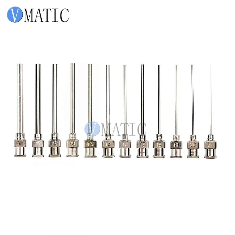 Free Shipping 10G-21G Stainless Steel Dispensing Blunt Needles 1.5'' Length 12Pcs Mix Pack Metal Dispenser Needle 1-1/2 Inch