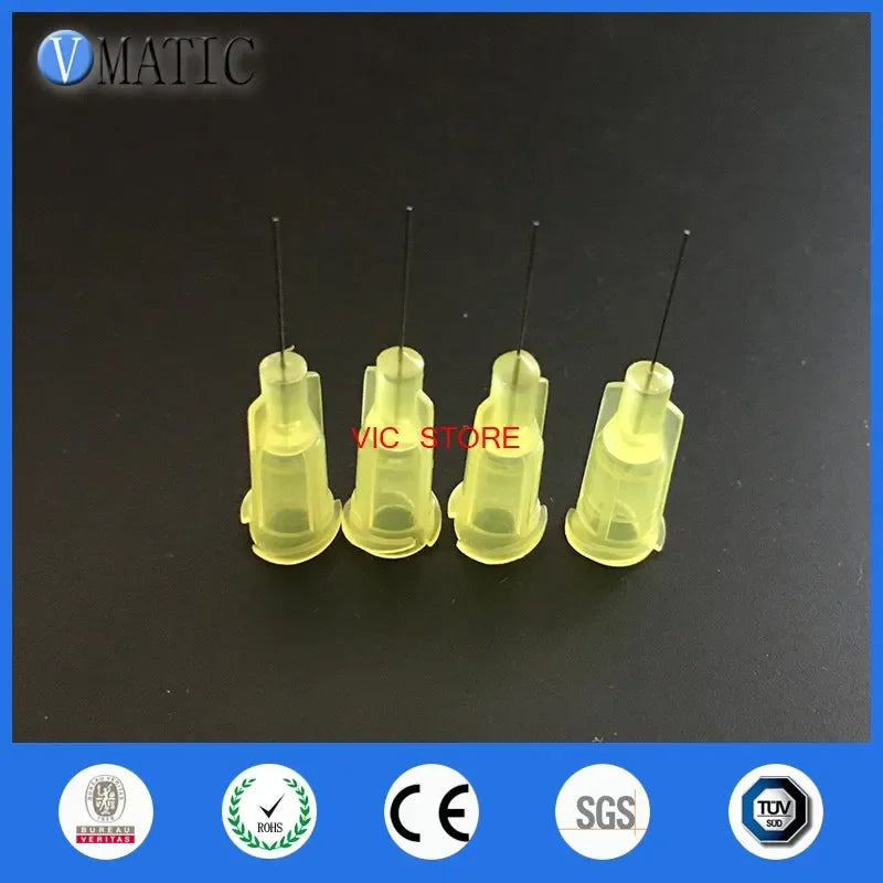 Free Shipping Non Sterilized 100Pcs 32G 0.5'' Yellow Color Dispensing Gun Needle Tip 1/2 Inch
