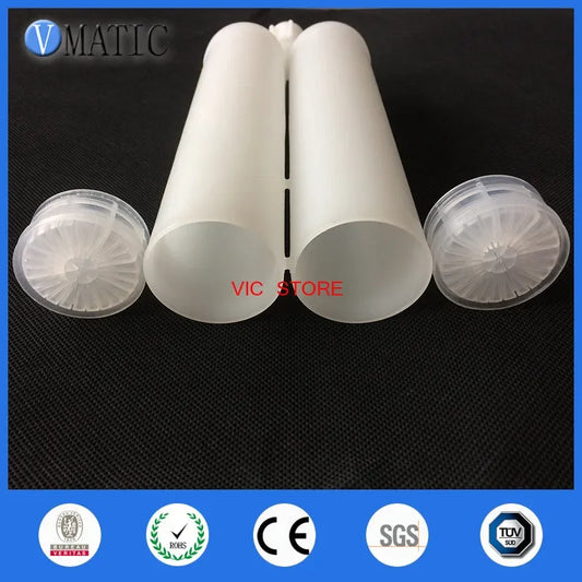 Free Shipping 400ml 400cc Dual Epoxy Cartridge 1:1 W/ Pistons Cap And 1 Piece Of Static Mixer Nozzle MC10-18