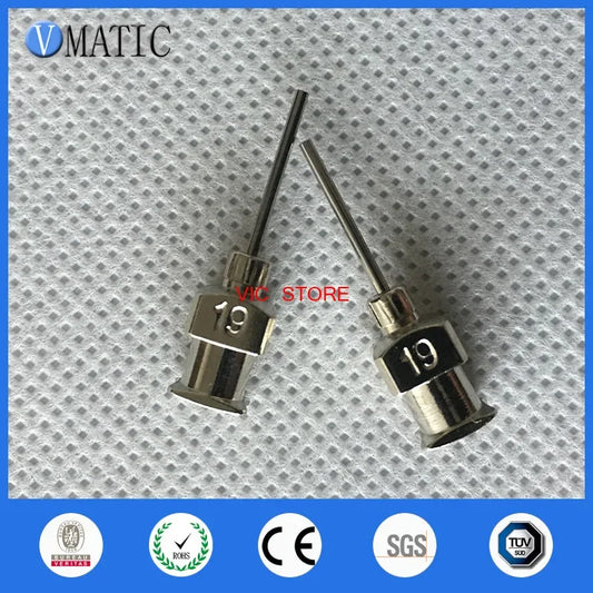 Free Shipping 0.5 Inch 19G All Metal Tips Blunt Stainless Steel 12Pcs Glue Dispensing Needles Syringe Needle Tips 1/2 Inch