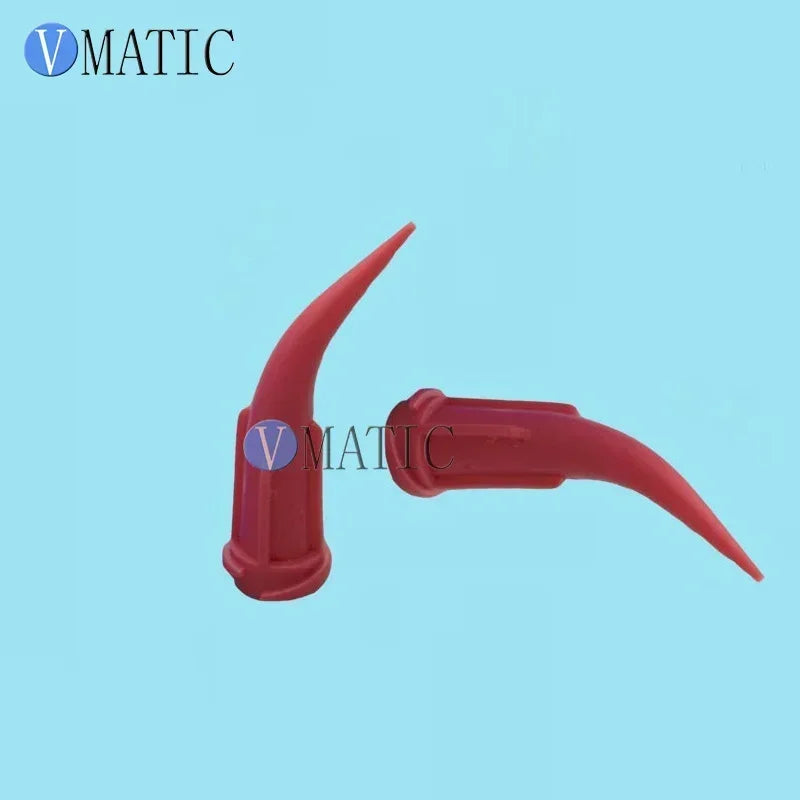 25G Tapered Needles | 100pcs Red Luer Lock Tips (30° Bent, 0.3mm Aperture) ‌