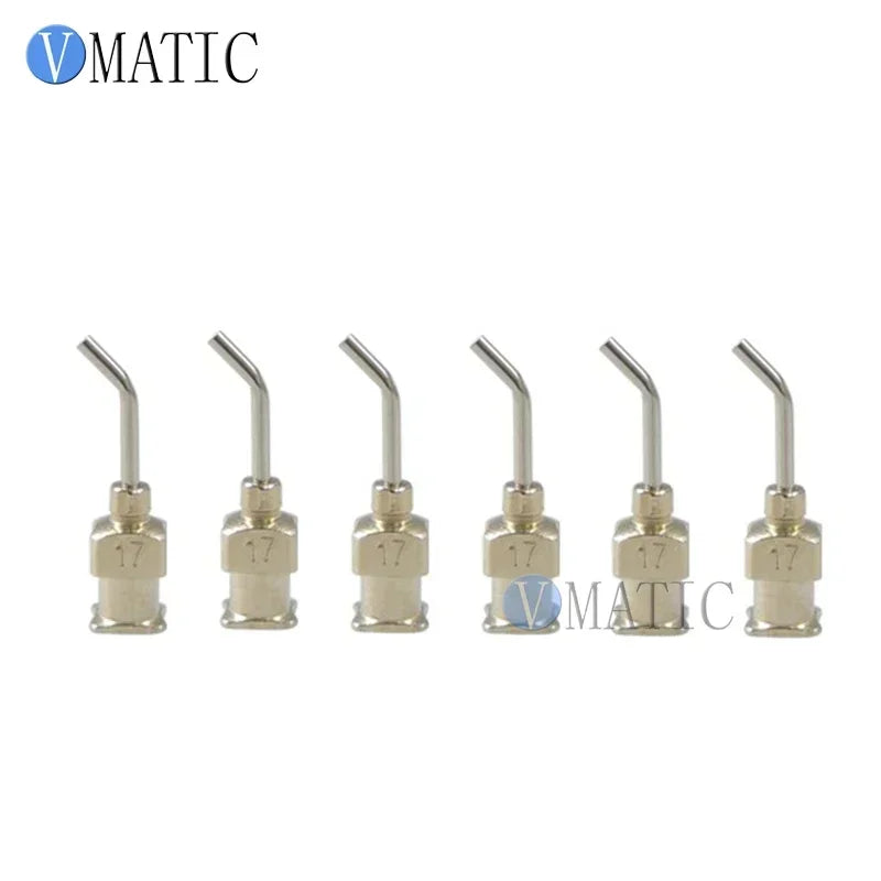 ‌17G(1.07mm) 45° Bent Stainless Steel Needles | 12.7mm(1/2") Length for High-Viscosity Epoxy & Solder Paste (12pcs Pack)‌