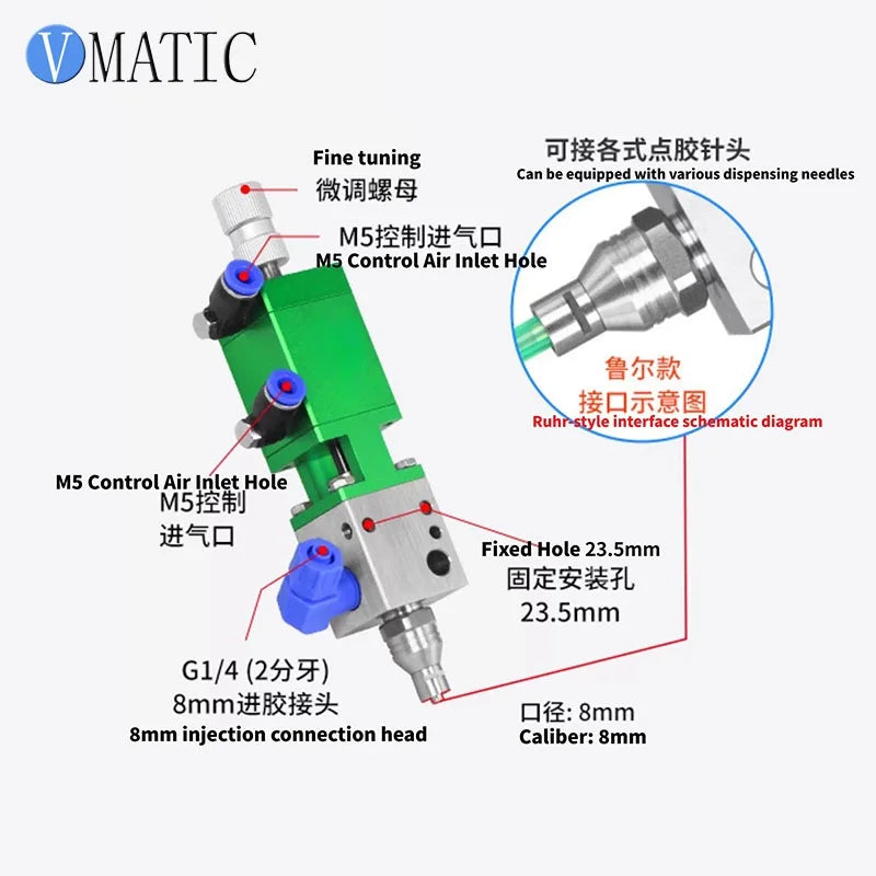 Plunger Valve Precision Digital Control Dispenser Machine for Single Component Adhesives (UV Silicone, Epoxy, White/Yellow Glue)