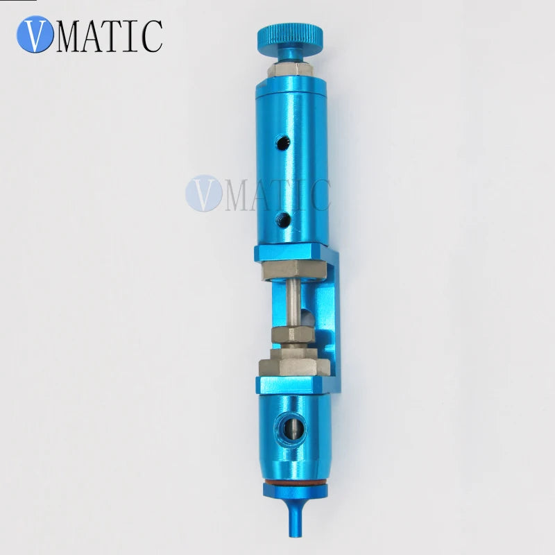 High Quality Small Valve Quality Needle Off Dispensing Valve / Blue Color Glue Dispense Nozzle Valve