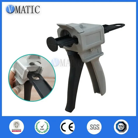 Free Shipping 50ml 10:1 Dual Manual Cartridge Caulking Plastic Dispenser Applicator 2 Part Epoxy Resin Caulk Mixing Gun