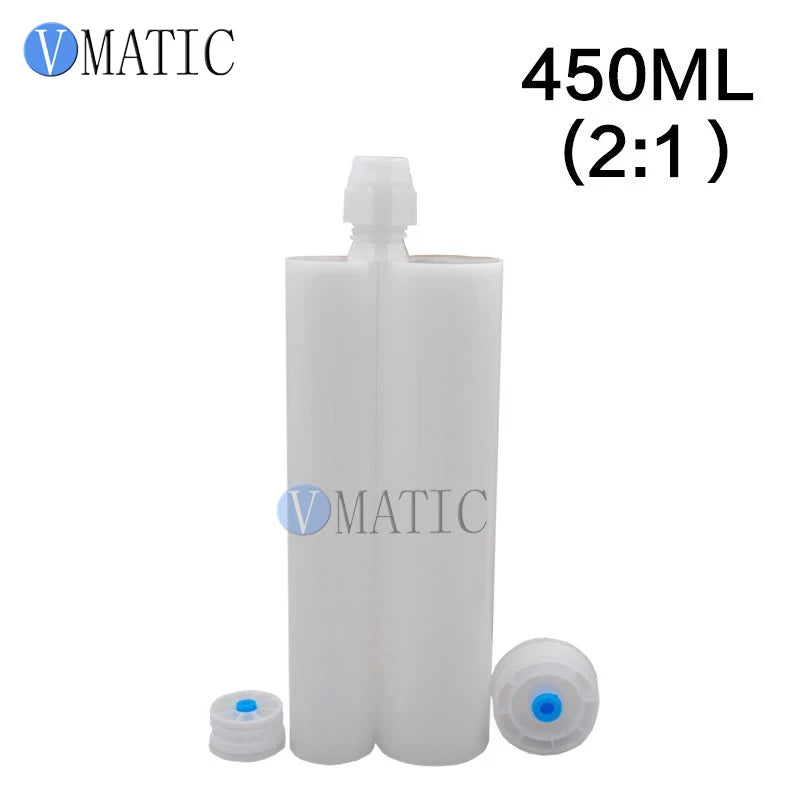 Free Shipping Two Component 450ml/cc 2:1 Glue Dispensing Plastic Cartridge With Static Mixer/Mixing