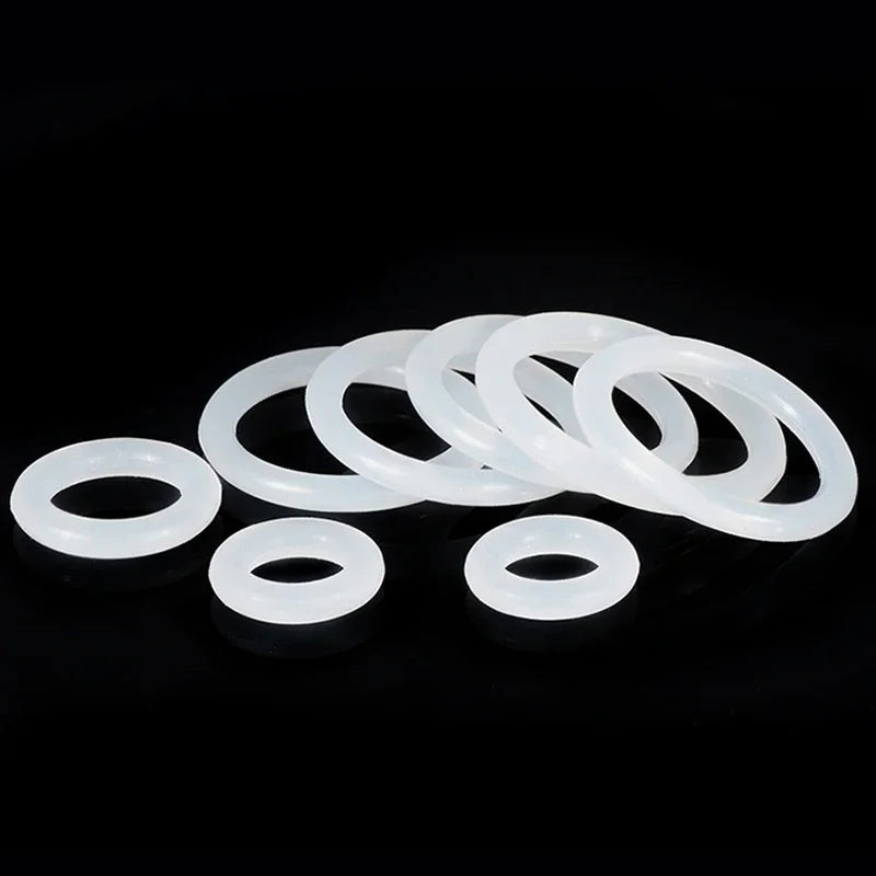 White Silicone O-Ring OD 5-80mm Thickness CS 1/1.5/2/2.4mm Heat Resistant Food Grade Waterproof Washer Rubber Gasket