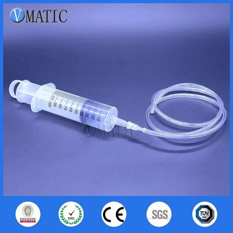 Free Shipping Liquid Dispensing Large Big Giant 100ml/cc Syringe Big Mouth + PVC Tube Set
