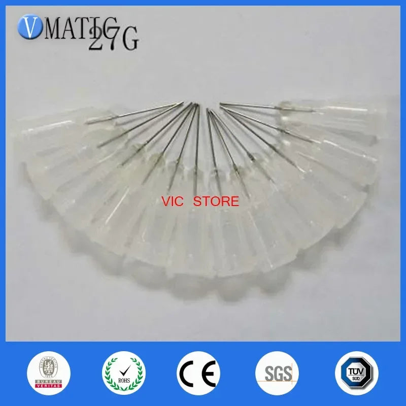 Free Shipping 1000 Pcs 0.5'' 27G TE Premier Dispensing Tips 1/2 Inch Tubing Length Dispense Needles