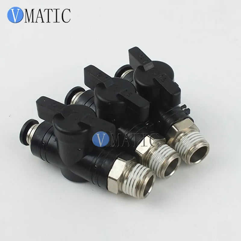 Free Shipping Plastic Manual Shut-off Valve with Male Thread & Quick Connect (1/4" NPT) for Air Hose / Pneumatic Fast Fitting