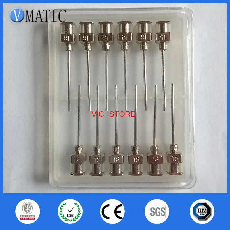 Free Shipping 12Pcs 1'' Tip Length 18G Blunt Stainless Steel Dispensing Needle Syringe Needle Tip Glue Dispensing Needle 1 Inch