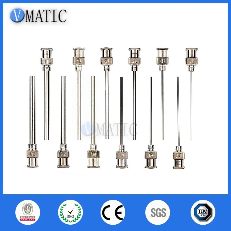 Free Shipping 10G~21G metal stainless steel dispensing needles blunt, 1.5 inches Length 12pcs Quality Metal Dispensing Needle