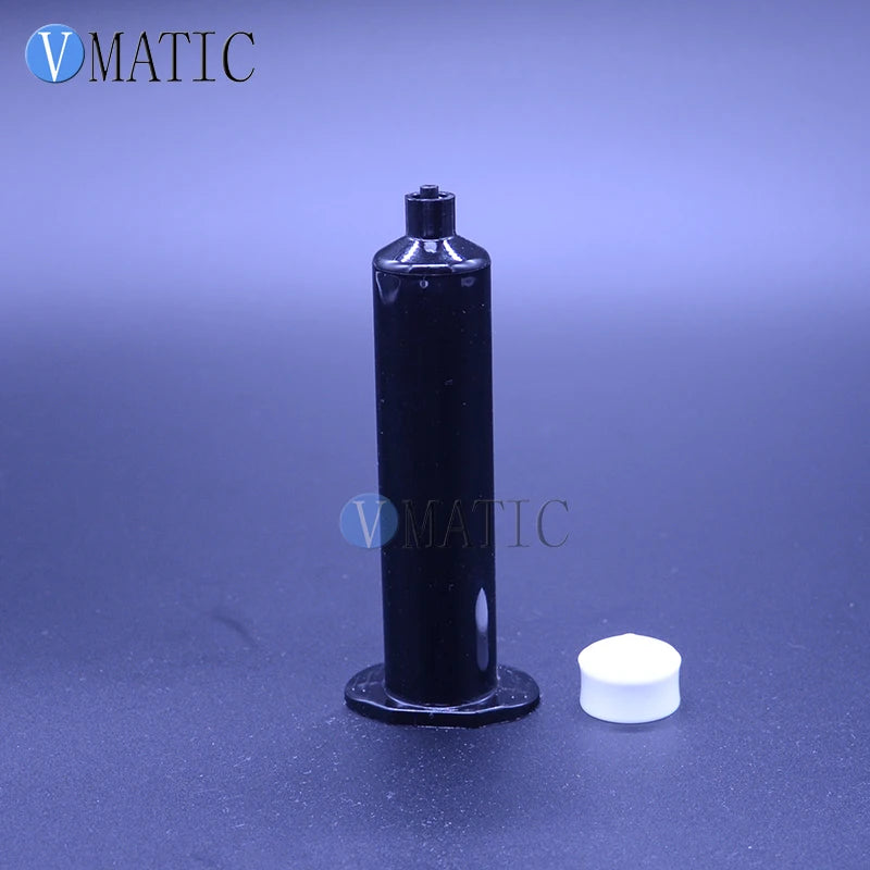 Free Shipping 500Sets 30cc/ml Black Adhesive Dispensing Syringe Needle Sleeve Pneumatic Cylinder Uv Barrel With Stopper