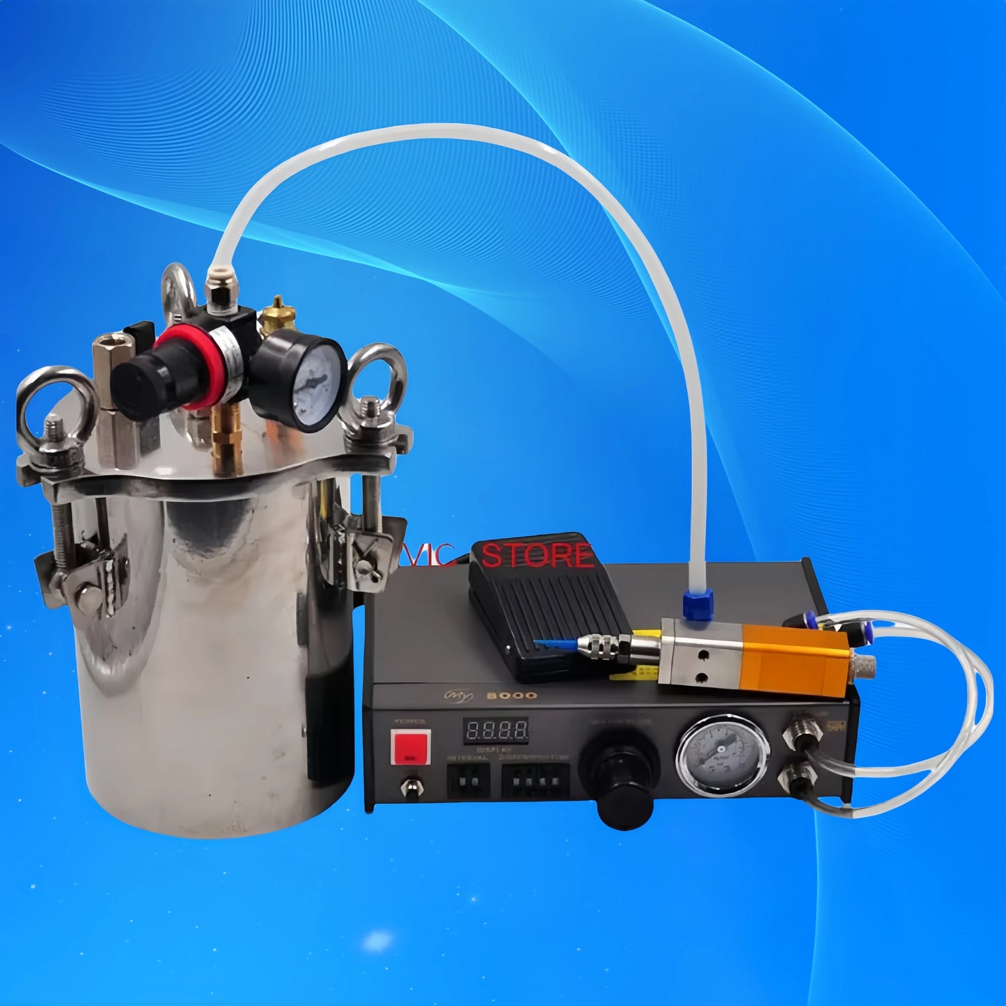‌1L Auto Glue Dispenser System | Pneumatic Pressure Tank with Silicone Valve for Electronics & Automotive | Fast Shipping‌