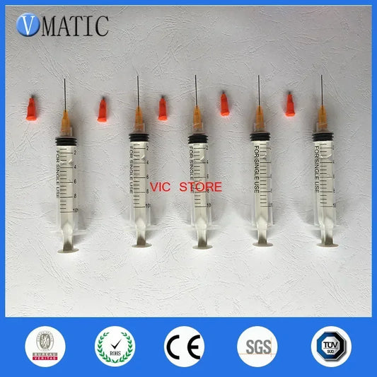 Free Shipping Non Sterilized 1 Inch 23G Te Premier Dispensing Needle Tips Dispenser Needles With 10cc/ml Syringe