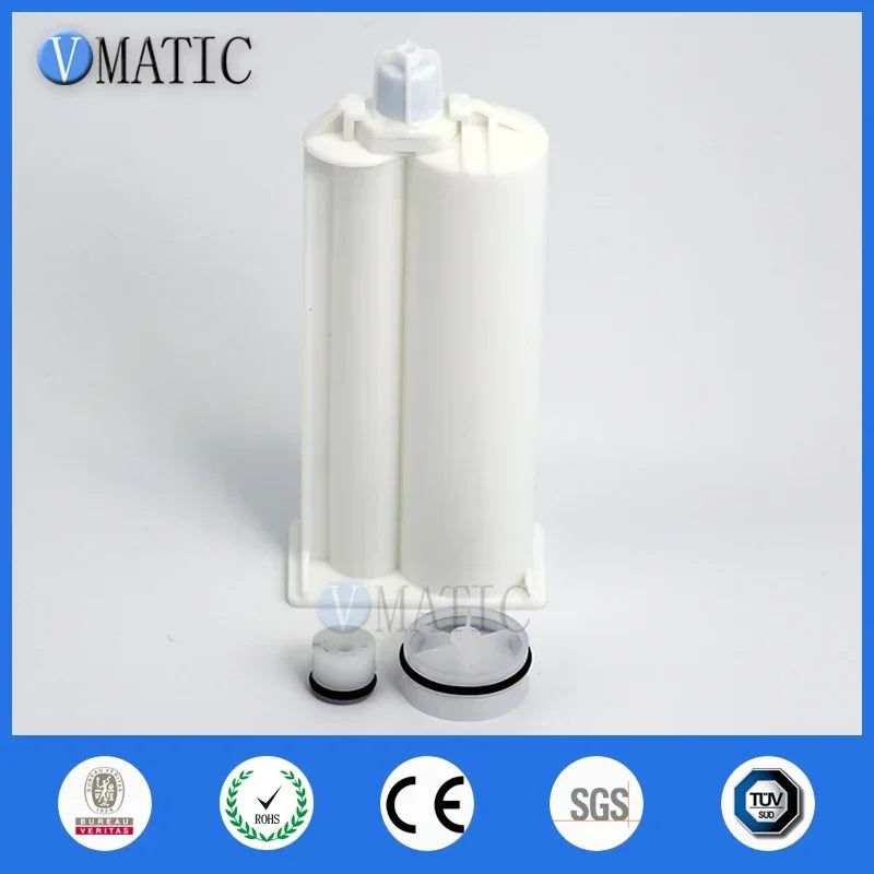 Free Shipping 2Pcs AB Epoxy Gun Cartridge 50 ml/cc Syringe 4:1 Two-Component Caulking Cartridge 4:1