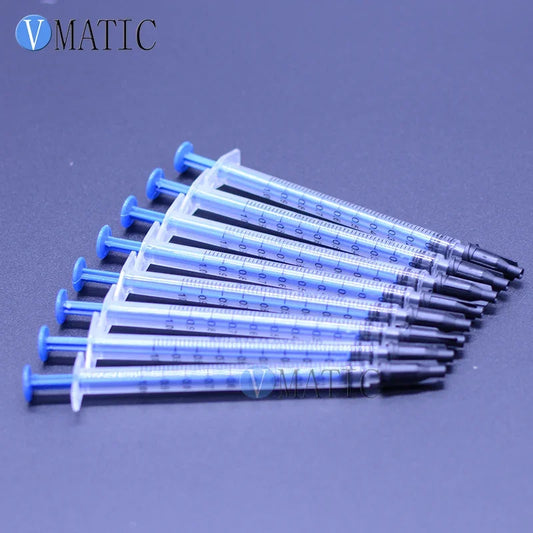 Free Shipping High Recommendation 10 Sets Dispensing Syringes 1cc 1ml Plastic With Black Cap