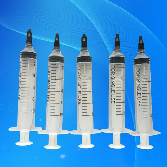 ‌10-Pack 5ml Manual Syringe Kit with Sealing Caps | Glue Dispenser for Nail Art/Epoxy Resin/Model Glue (Anti-Leak Design)‌