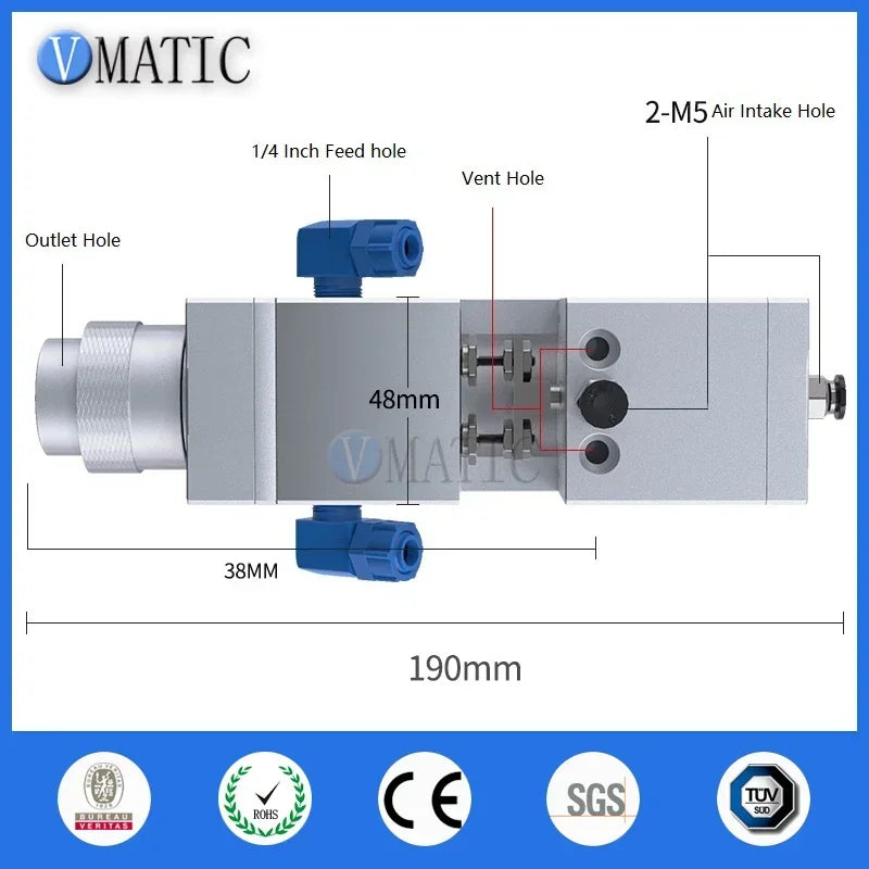 ‌Double-Action Pneumatic Valve | Adhesive Dispenser with 1:1 Mixing & Anti-Drip for Automotive & Electronics Fast Ship‌