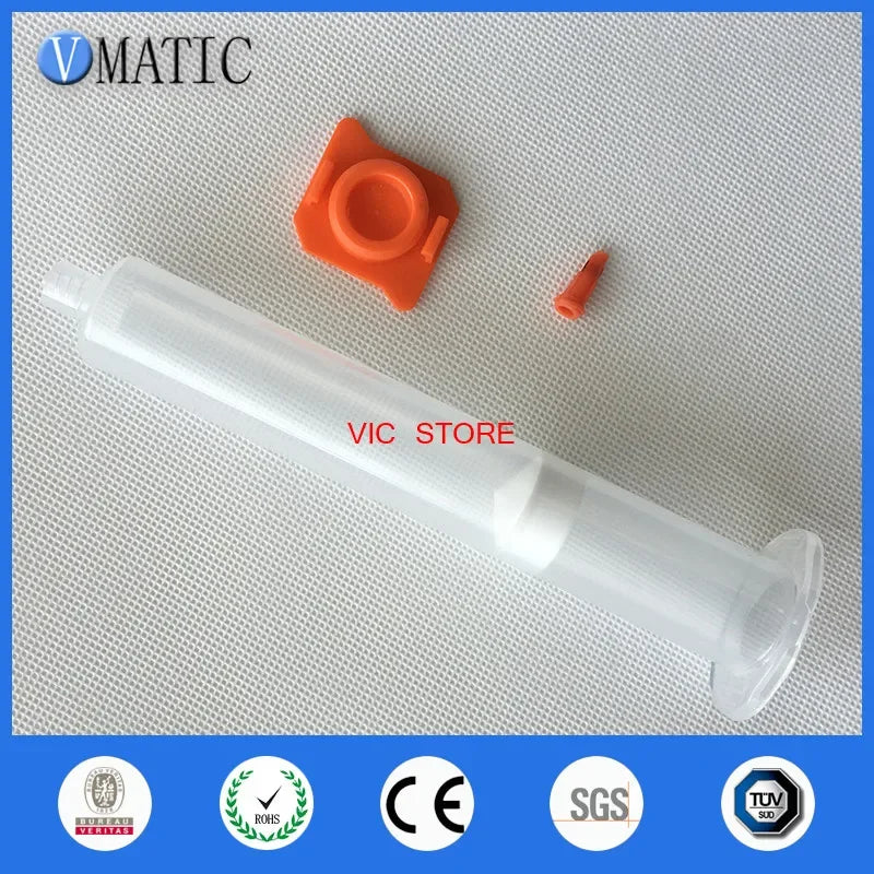 Free Shipping 55cc/ml Clear Pneumatic Luer Lock Tip Dispenser Syringe Barrel With Piston/End Cover/Syringe Tip Cap 280Sets/Lot