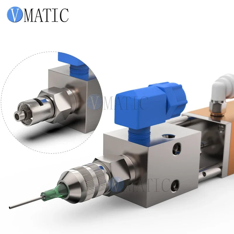 Free Shipping Double Acting Needle-Off (Tip-Seal) Pneumatic Valve With Micrometer Tuner Glue Dispense Nozzle