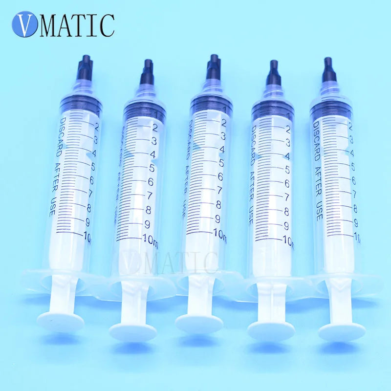 Free Shipping 10cc/ml Glue Dispensing Syringe With Black Cap 5Sets/Pack