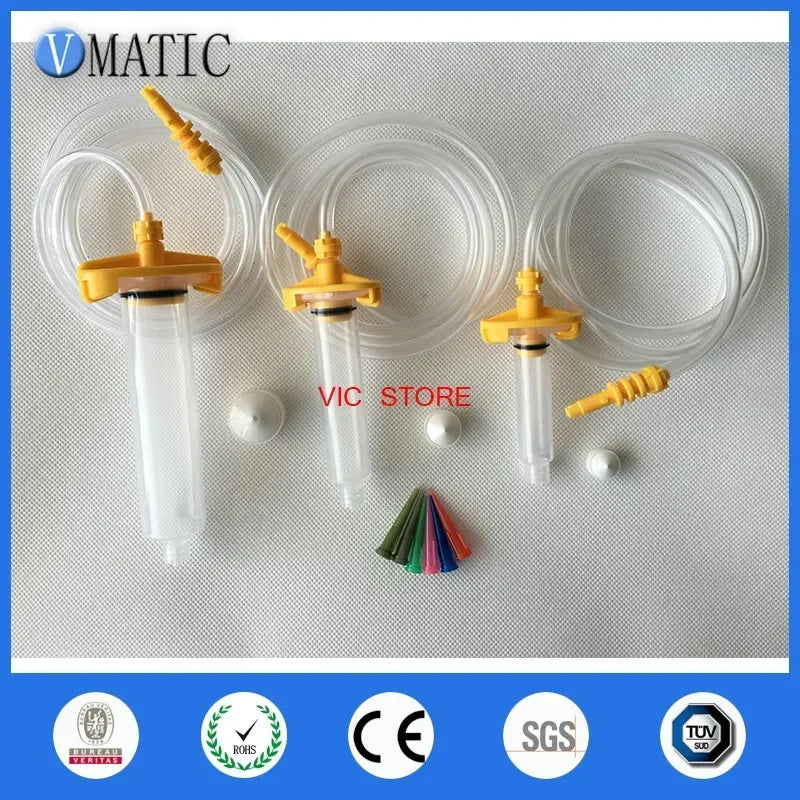 Free Shipping 5cc/10cc/30cc Glue Dispenser Syringe Barrel White Color Syringe Adapter (each size have 2set, totally 6 sets)
