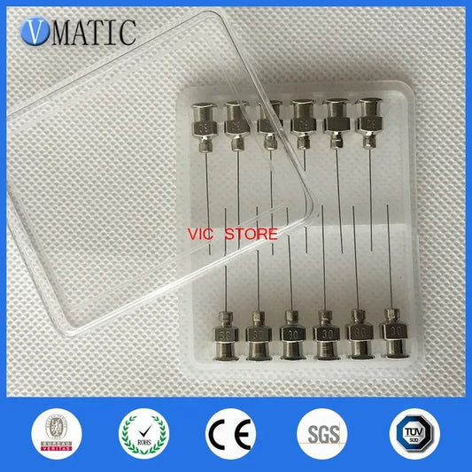 Free Shipping 1.5'' Tip Length 30G Stainless Steel Dispensing Needles Syringe Needle Tips 12Pcs Dispenser Needle 1-1/2 Inch
