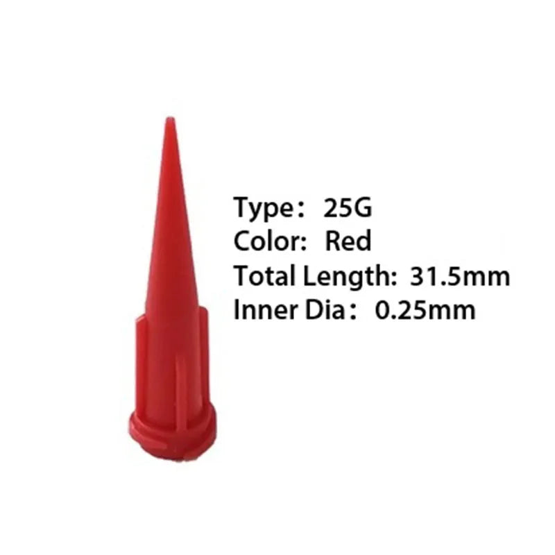 ESD-Safe Luer Lock Plastic Dispensing Needle Nozzles 8G to 32G For TT Glue Applicator Dispenser Tapered/Conical Tip X 100pcs
