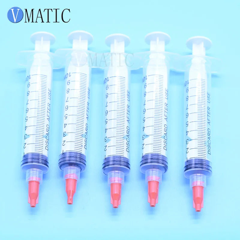 Free Shipping Non Sterilized 2023 Factory Price 5Pcs 10cc/ml Plastic Manual Syringe With 1 Inch Dispensing Needle 25G & Stopper