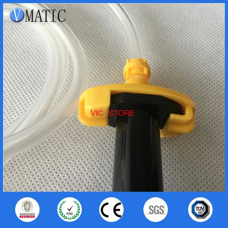 Free Ship EFD 5 10 30 55 Cc / Ml Pneumatic Black Syringe Barrel Valve Robot Fitting Adapter With Piston & Dispensing Needle Tip