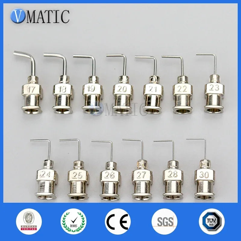 ‌13-30G Angled Dispensing Needle 0.5'' | 90° Stainless Steel Luer Lock Tips for Industrial Adhesive & Cosmetic | 12pcs Fast Ship