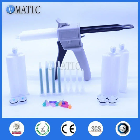 ‌AB Adhesive Dispenser Kit 2:1 & 1:1 | 50ml Manual Gun with Cartridges & Static Mixers Free Shipping‌