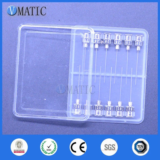 Free Shipping 12 Pcs 1 Inch Length 28G Blunt Stainless Steel Glue Fluid Dispensing Syringe Needle Tips