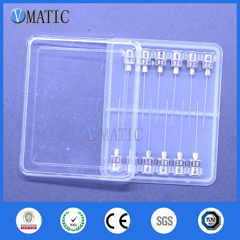 Free Shipping 12 Pcs 1 Inch Length 28G Blunt Stainless Steel Glue Fluid Dispensing Syringe Needle Tips