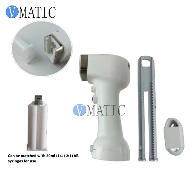 50ml Electric Epoxy Dispensing Gun, Dual Cartridge for 1:1 & 2:1 Mix Ratio, Rechargeable Adjustable Speed Glue Tool for AB Resin