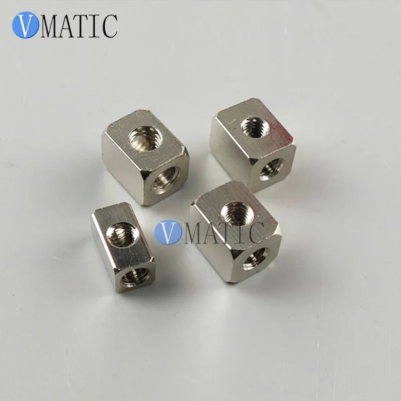 Miniature Rectangular Pneumatic Fitting - M5/M6 Female Thread - Tee & Cross - Full Metal (Nickel Plated Brass)