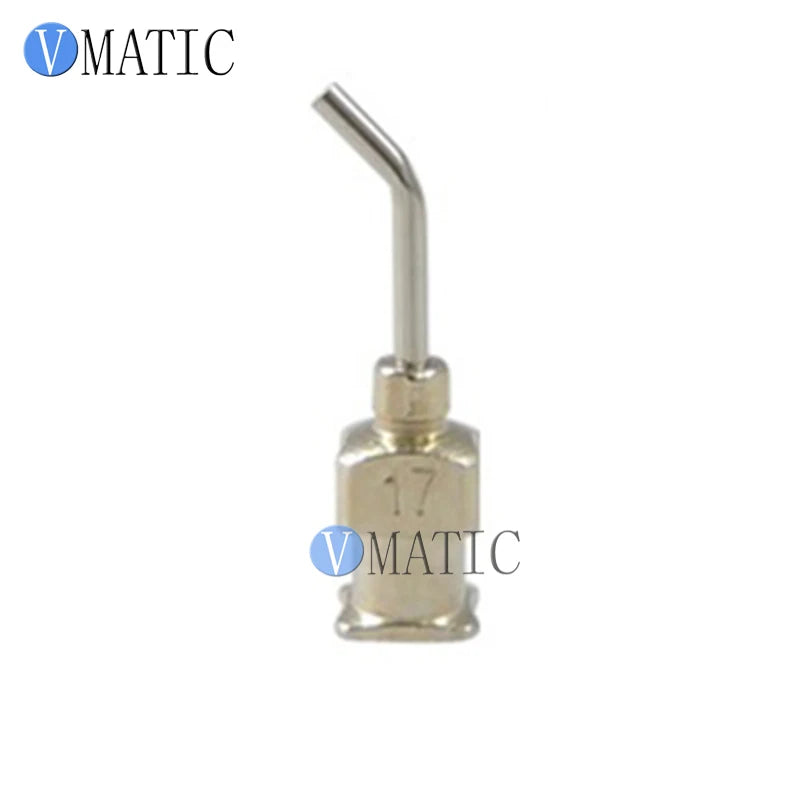 ‌17G(1.07mm) 45° Bent Stainless Steel Needles | 12.7mm(1/2") Length for High-Viscosity Epoxy & Solder Paste (12pcs Pack)‌