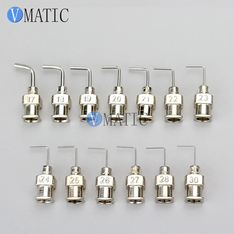 Free Shipping 12Pcs 1/2 Inch 90 Degree Bent 17/18/19/20/21/22/23/24/25/26/27/28/30G Stainless Steel Blunt Dispensing Needle