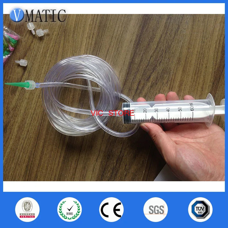 Free Shipping Non Sterilized Hot Sale 10Pcs 60ml/cc Glue Dispensing Plastic Liquid Syringe