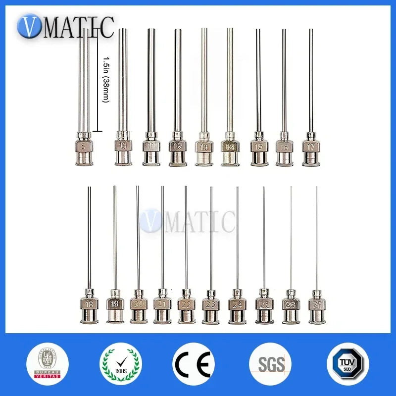 ‌Industrial-Grade Dispensing Needles 8G-27G | 1-1/2 Inch Stainless Steel Tips for Glue & Potting (19pcs)‌