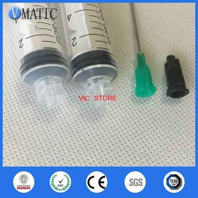 6×10ml Industrial Adhesive Kit ▶ 14G×25.4mm(1") Luer Tips + Black Caps