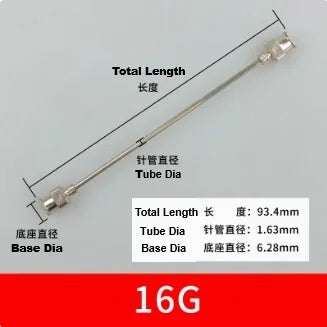 Free Shipping DOUBLE-ENDED Base Stainless Steel Precision Needle Flow Tube Lab Consumable Tool Custom Sizes Available