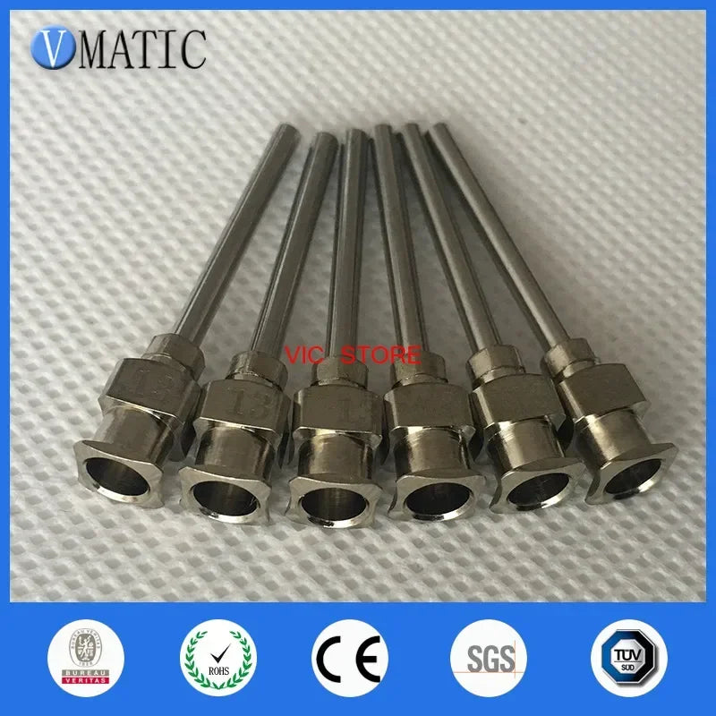 Free Shipping 12Pcs 1 Inch Tip Length 13G Metal Stainless Steel Syringe Tips