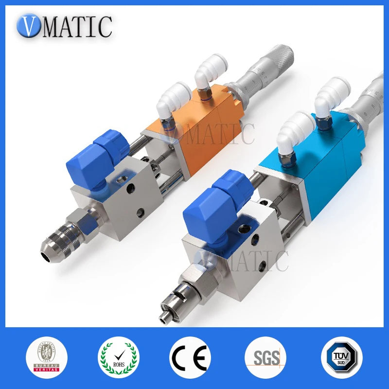 High Quality Pneumatic Double Acting Needle-Off (Tip-Seal) Glue Dispensing Nozzle Valve With Micrometer Tuner