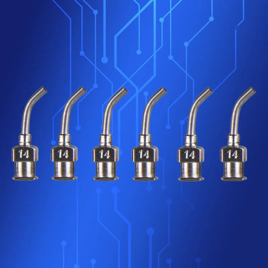 ‌12Pcs 45° Stainless Steel Dispensing Needles 14G | Industrial Syringe Tips for Electronics/Soldering Free Shipping‌