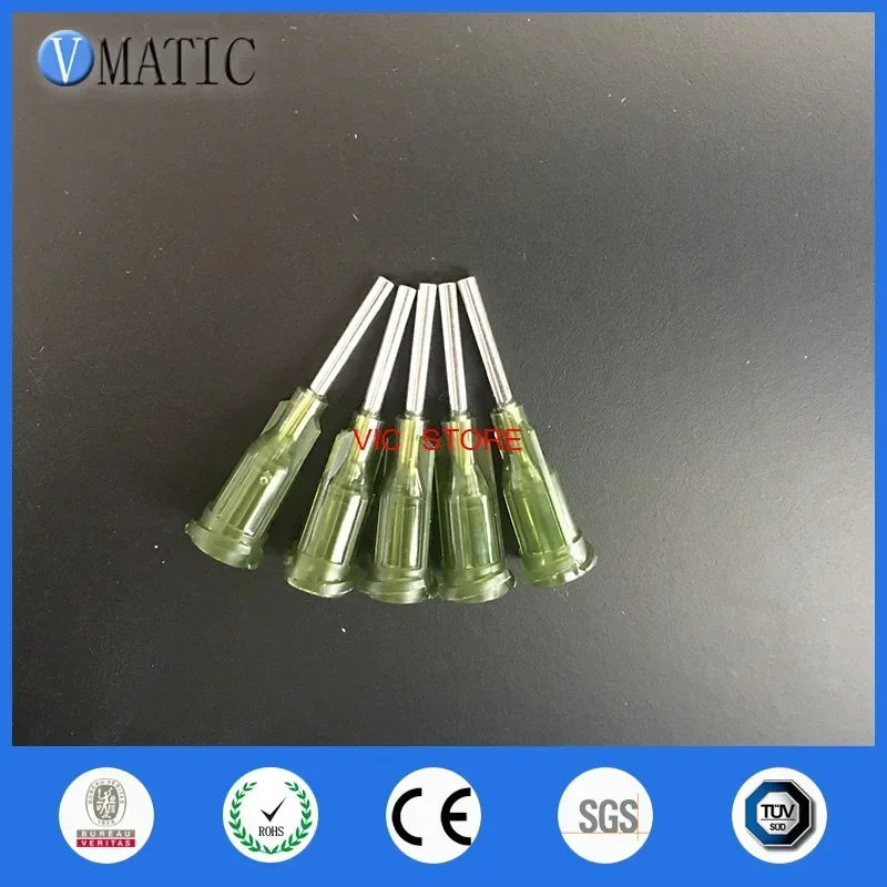 Free Shipping 100Pcs/Lot 14G 0.5'' Stainless Steel Tip Olive Color Screw Needle Glue Dispensing Needle Tips 1/2 Inch