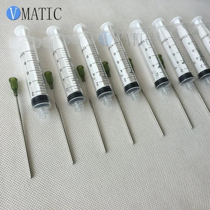 Free Shipping 10ml/10cc Luer Lock Dispensing Syringes With 14G Blunt Tip Fill Needles 9.5Cm Tubing Length