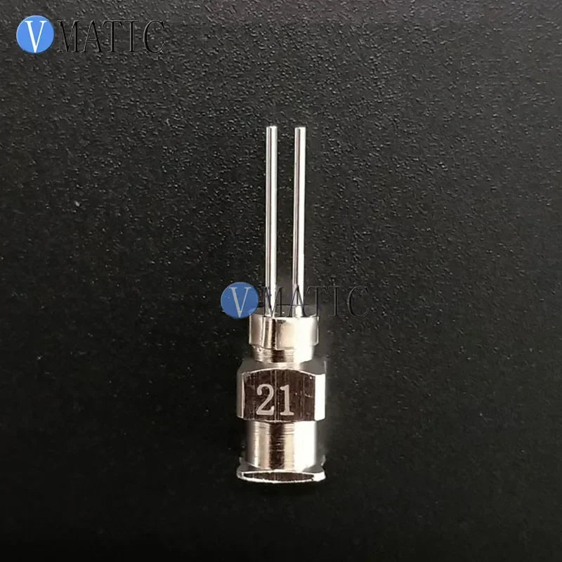 Free Shipping 12PCS 21G Dual Metal Glue Dispensing Needle Tip Liquid Dispenser Needle 1/2 Inch With Two Tips